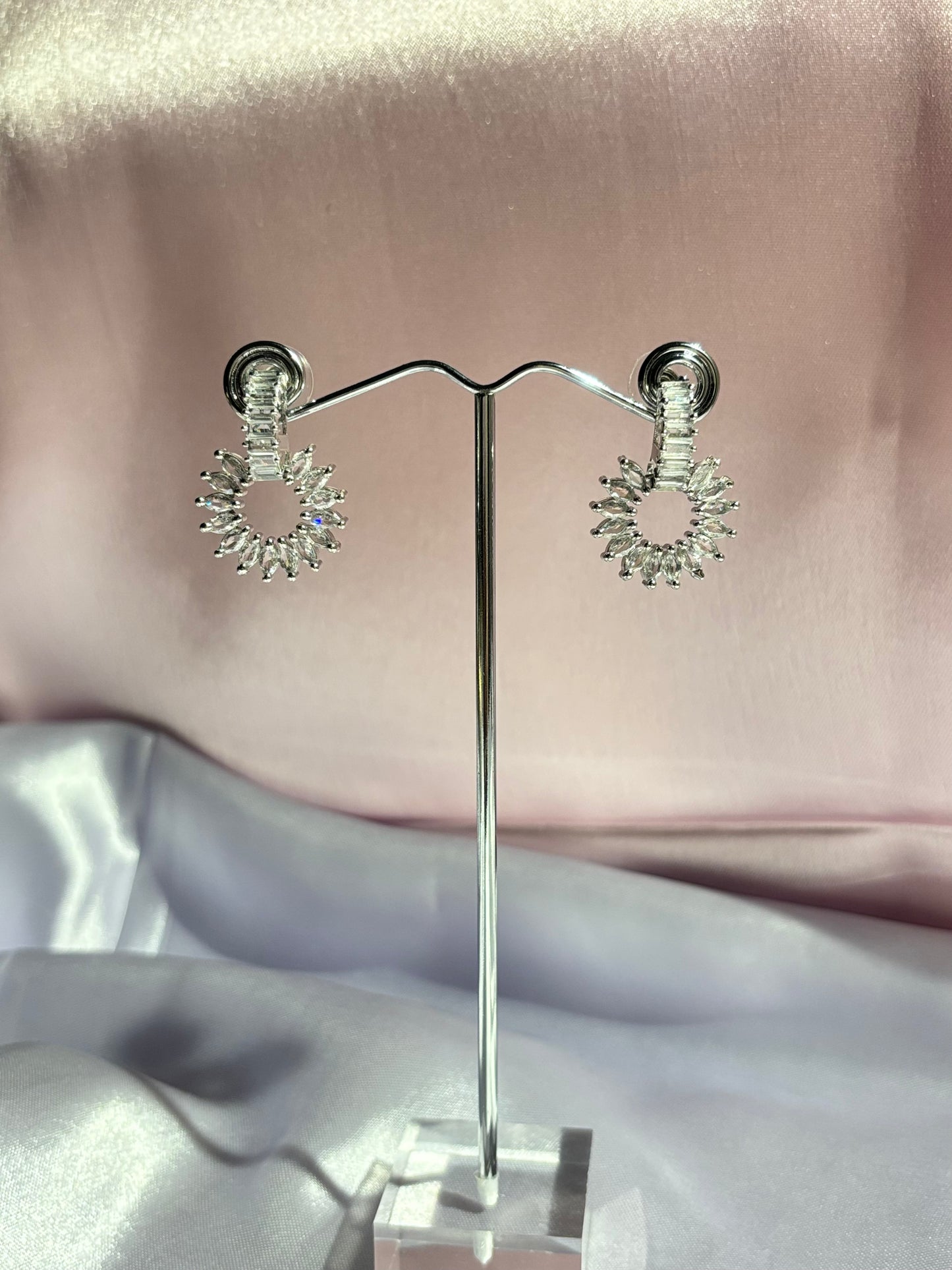 The Maya Zara Cubic Zirconia Sunburst Hoops (silver)