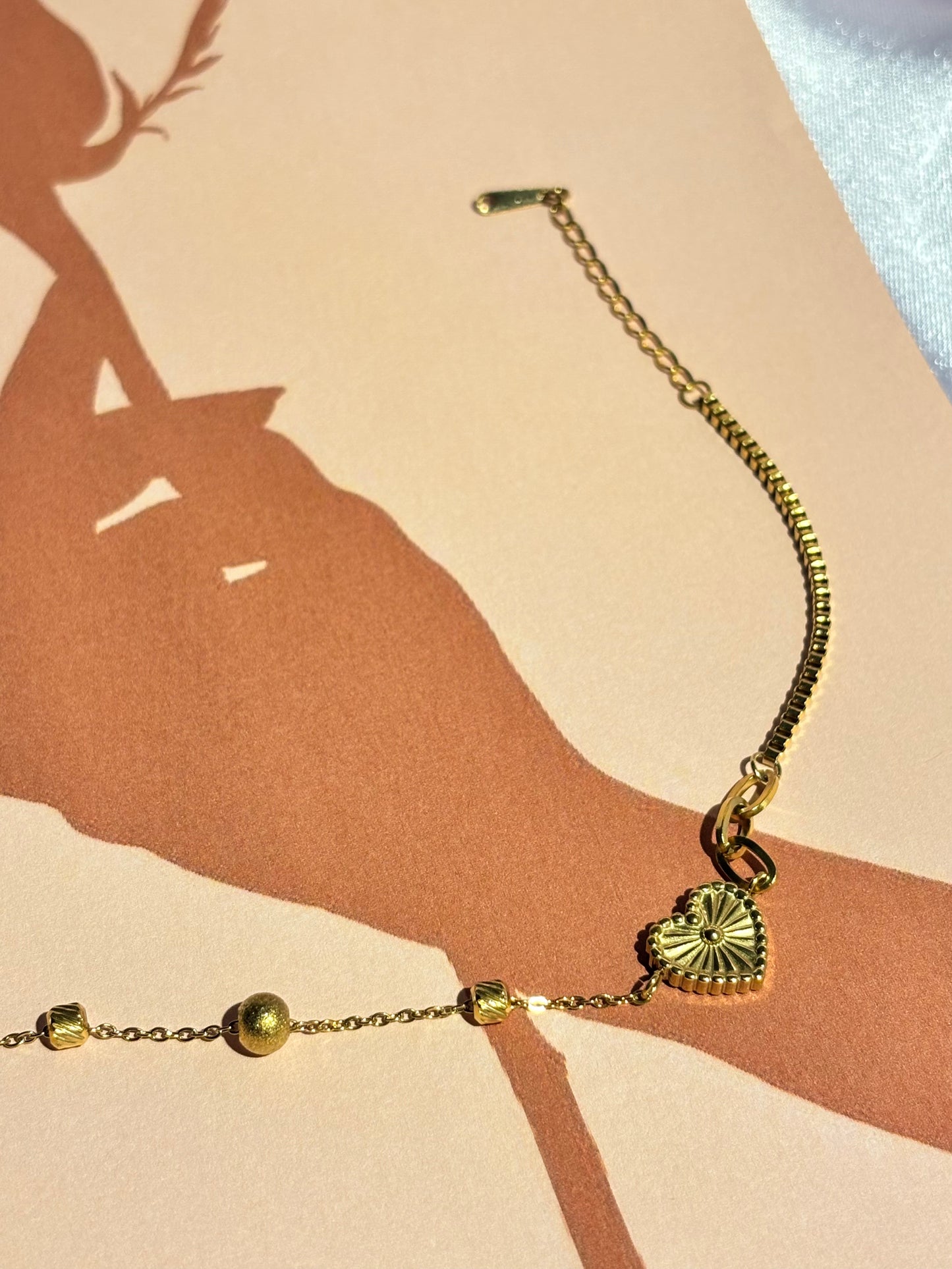 The Maya Heart & Link Multi-Texture Bracelet