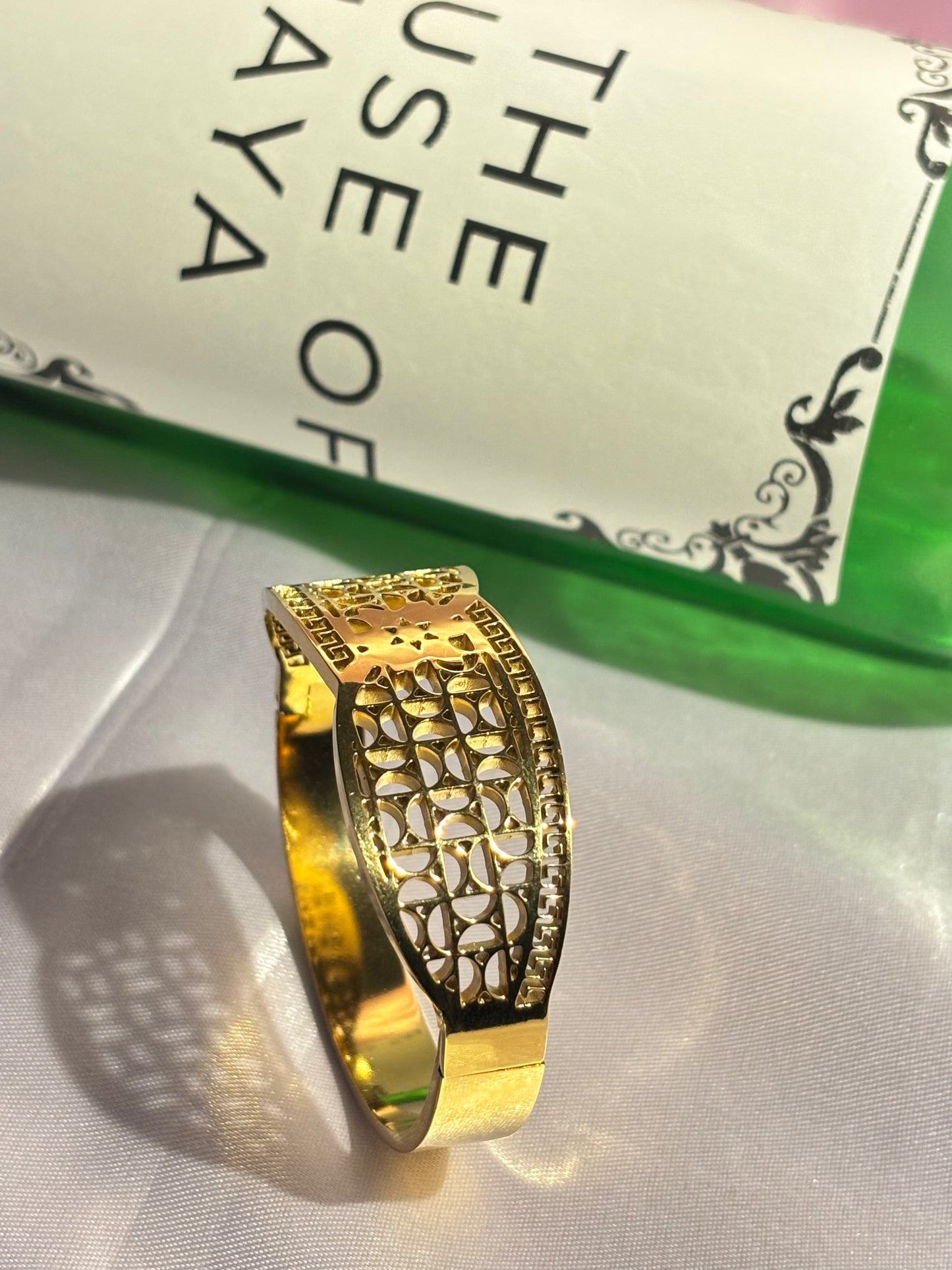The Maya Honeycomb Cutout Statement Bangle