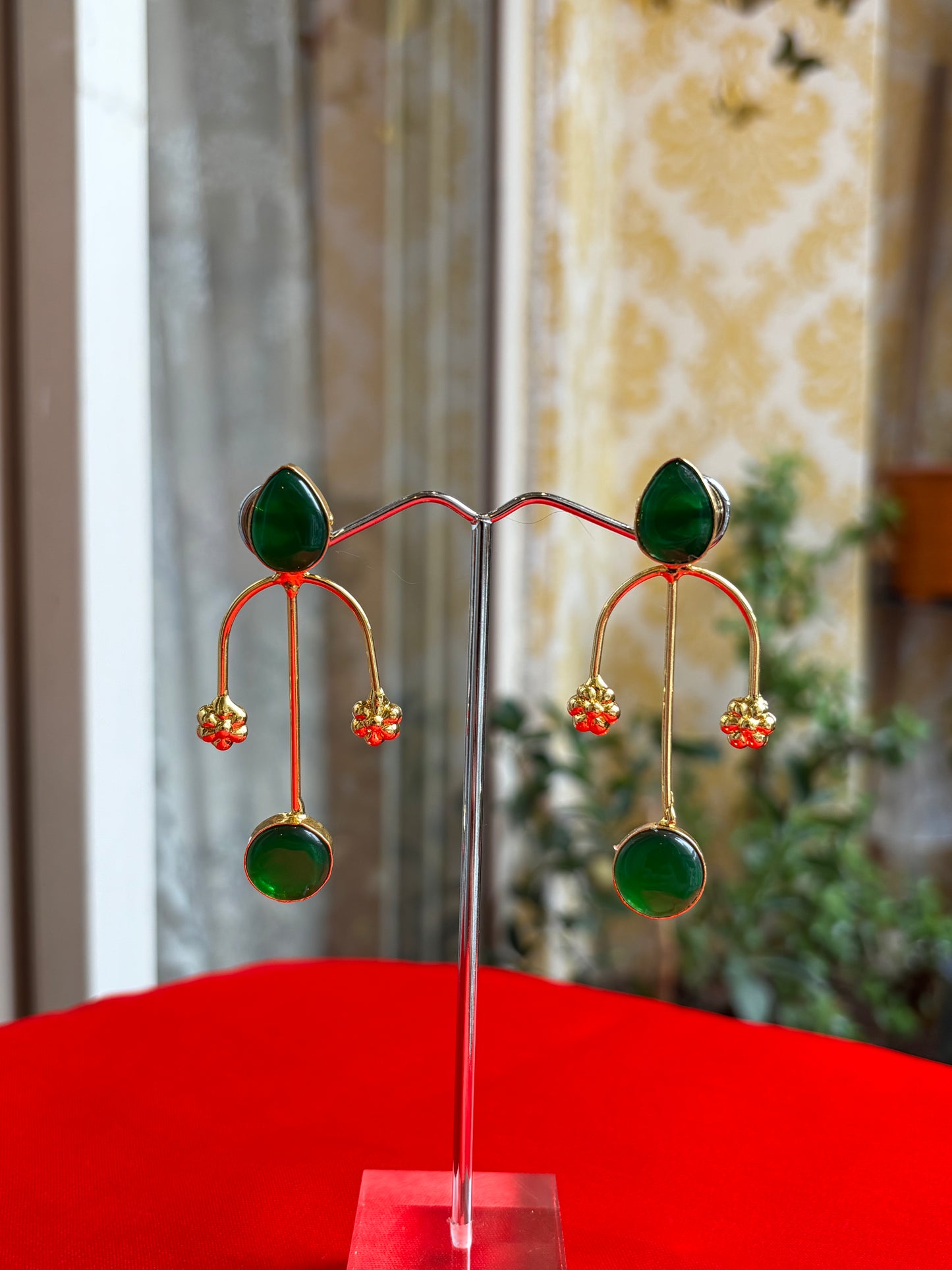 Maya Green Stone Earrings