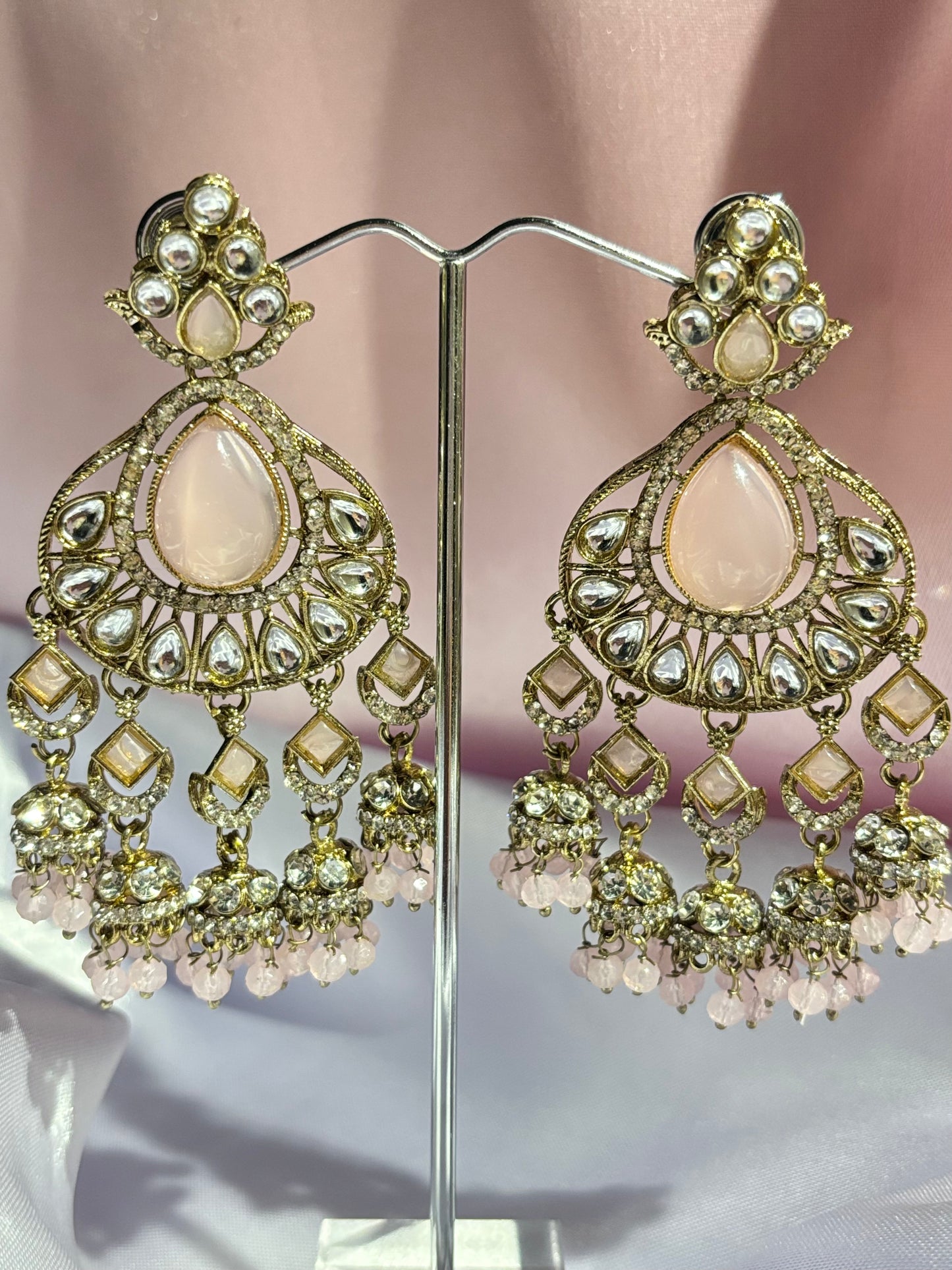 The Maya Ruhi Rose Kundan Multi-Jhumka Chandbalis