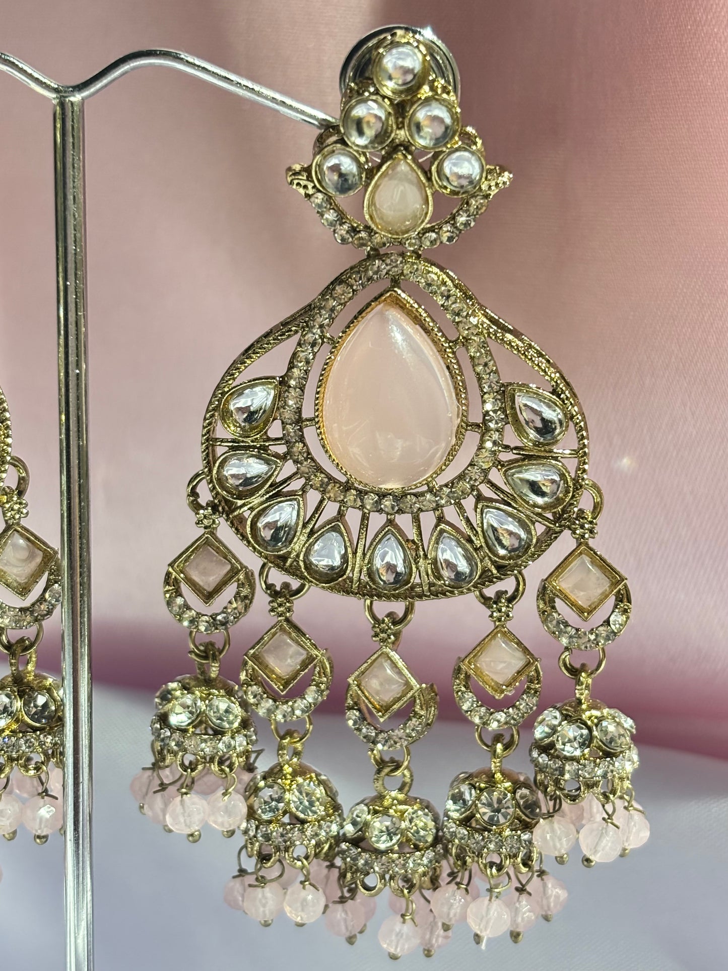 The Maya Ruhi Rose Kundan Multi-Jhumka Chandbalis