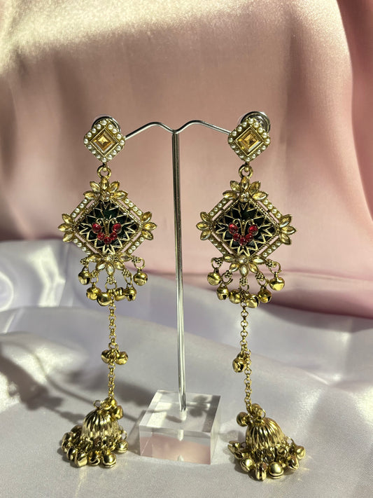 The Maya Noor Ethnic Earrings (diamond shaped)