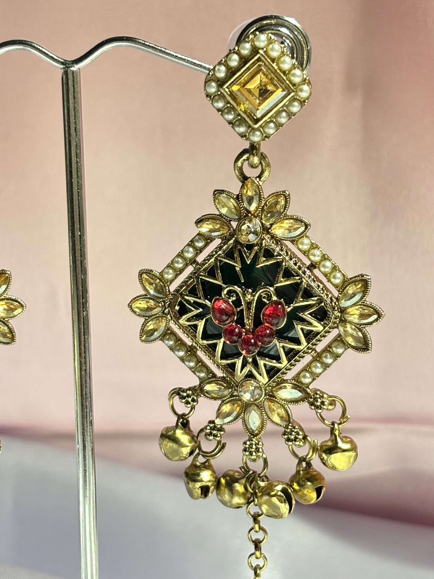 The Maya Noor Ethnic Earrings (diamond shaped)