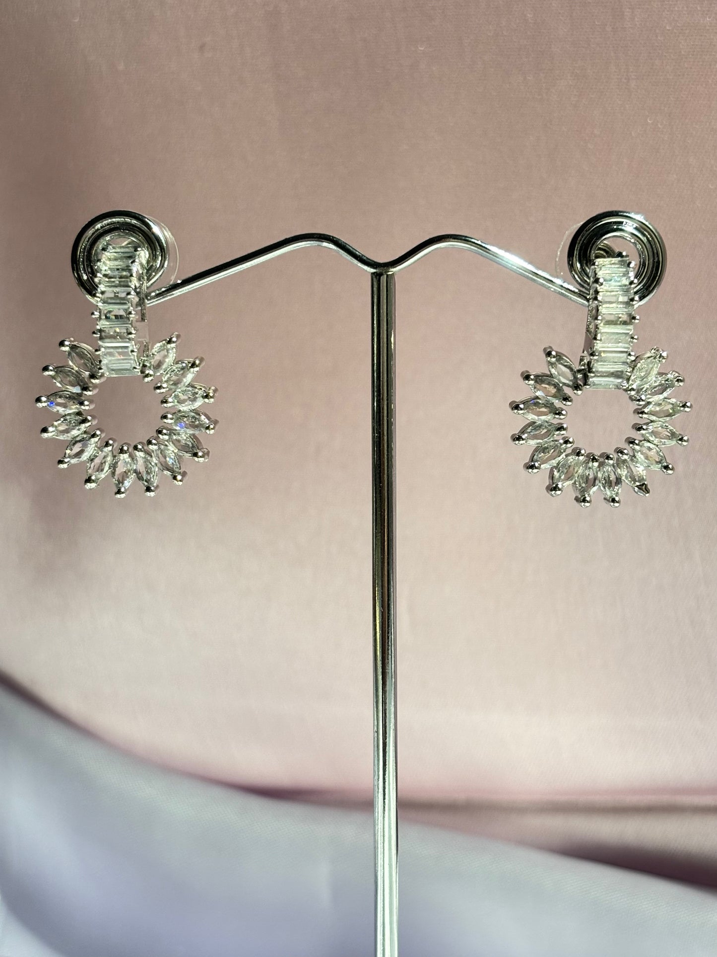 The Maya Zara Cubic Zirconia Sunburst Hoops (silver)