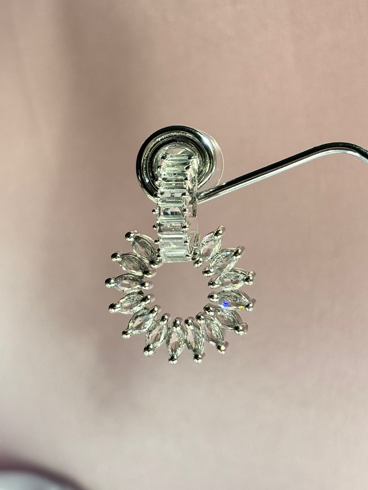 The Maya Zara Cubic Zirconia Sunburst Hoops (silver)