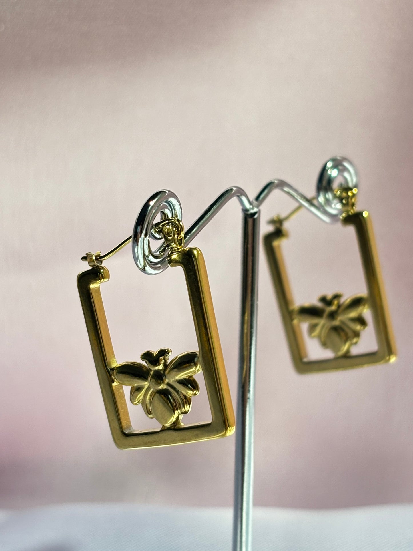 The Maya Queen Bee Square Hoop Earrings