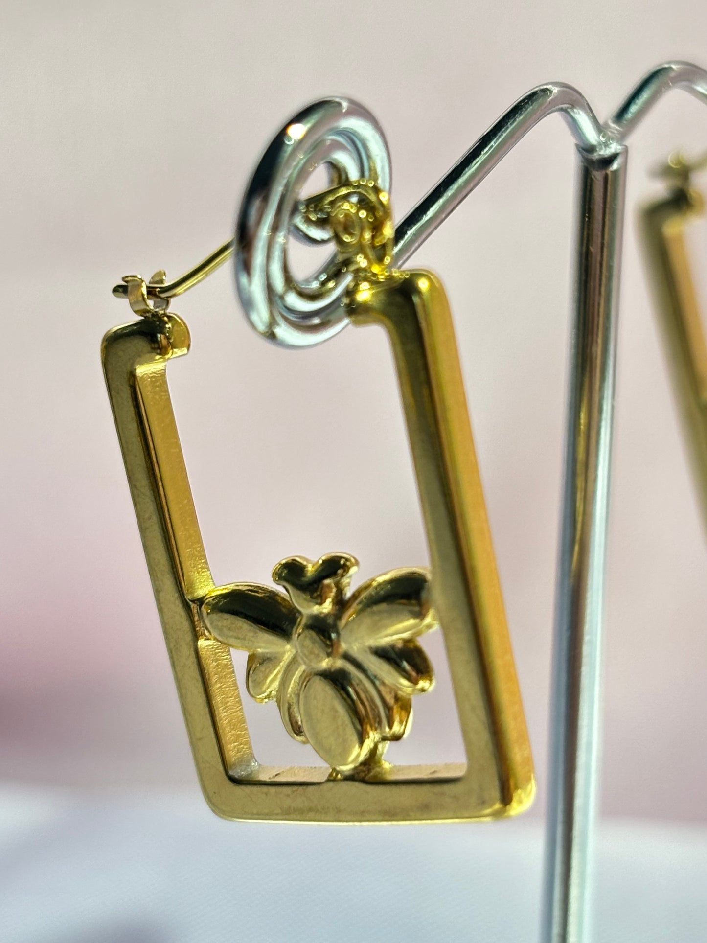 The Maya Queen Bee Square Hoop Earrings