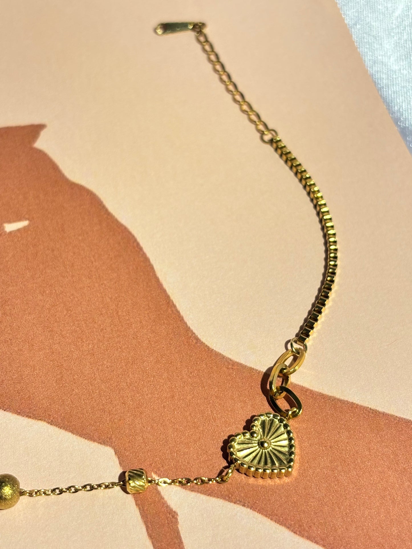 The Maya Heart & Link Multi-Texture Bracelet