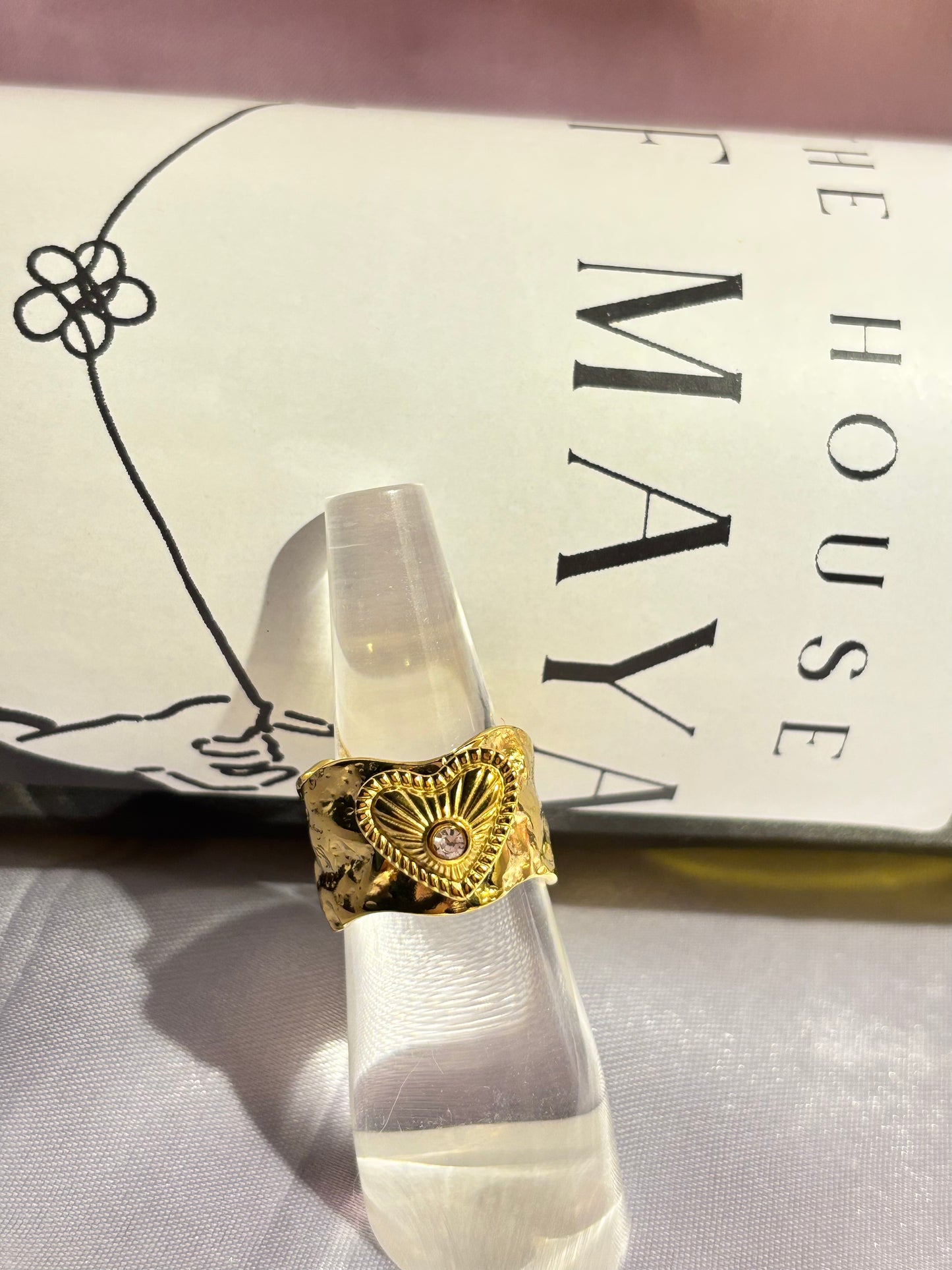 The Maya Hridaya Engraved Heart Cigar Ring
