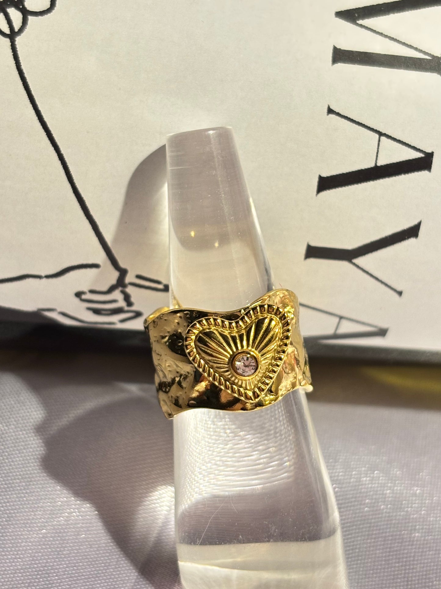 The Maya Hridaya Engraved Heart Cigar Ring