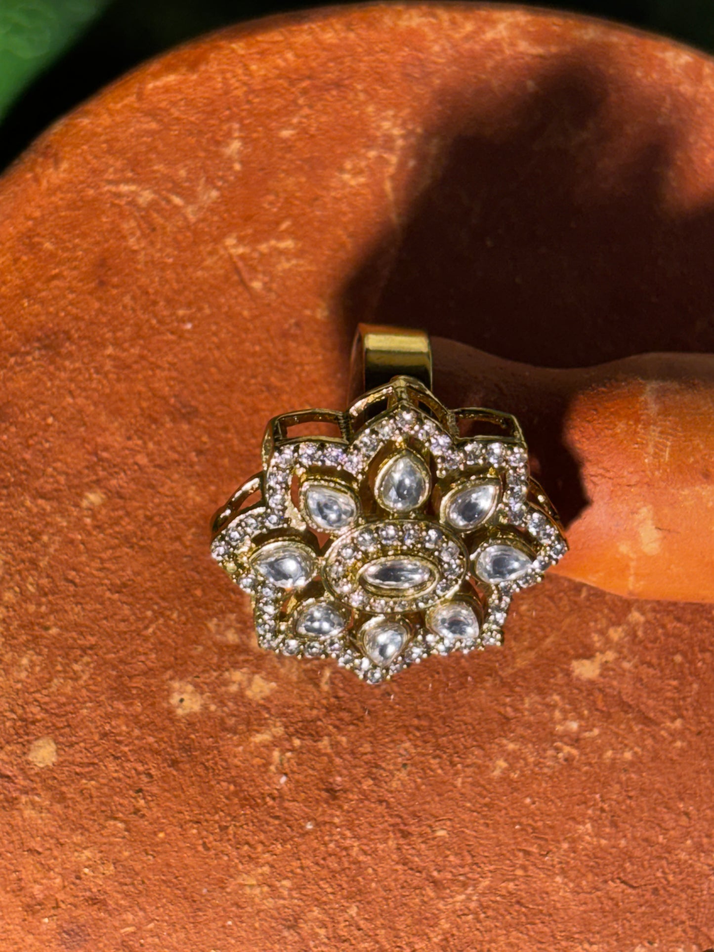 Maya Kundan Floral Ring