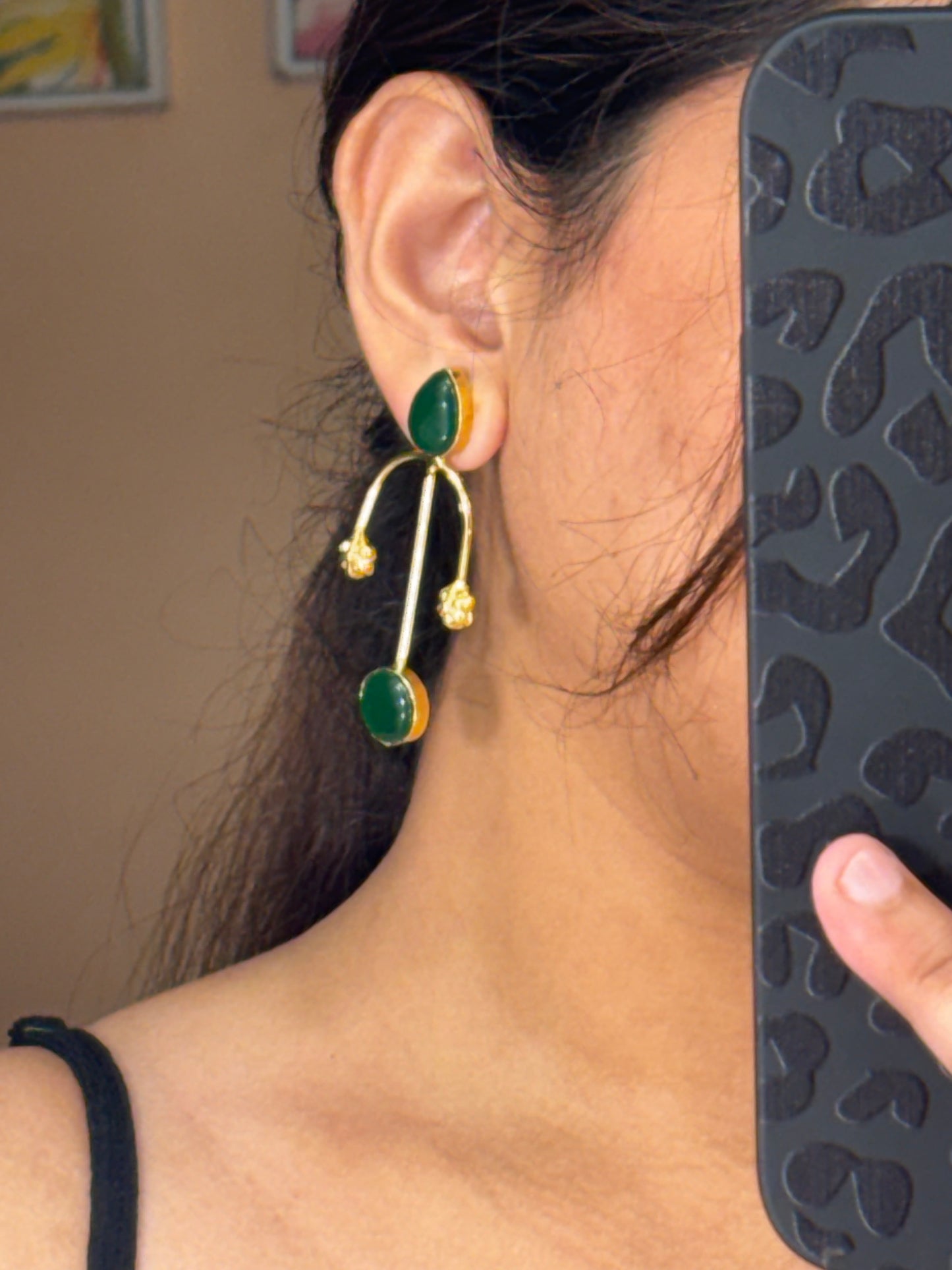 Maya Green Stone Earrings