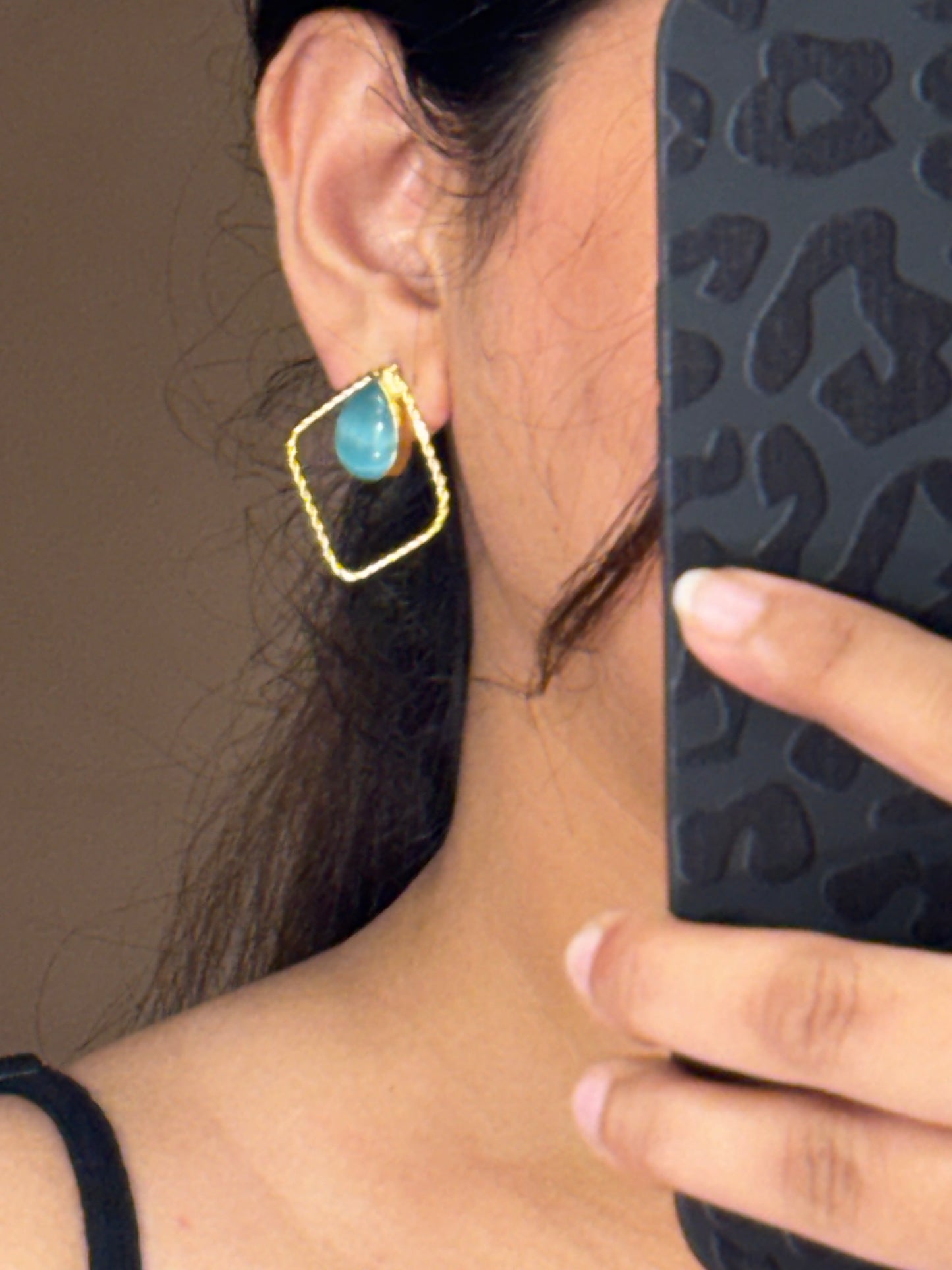 Maya Teal Hoop Earrings