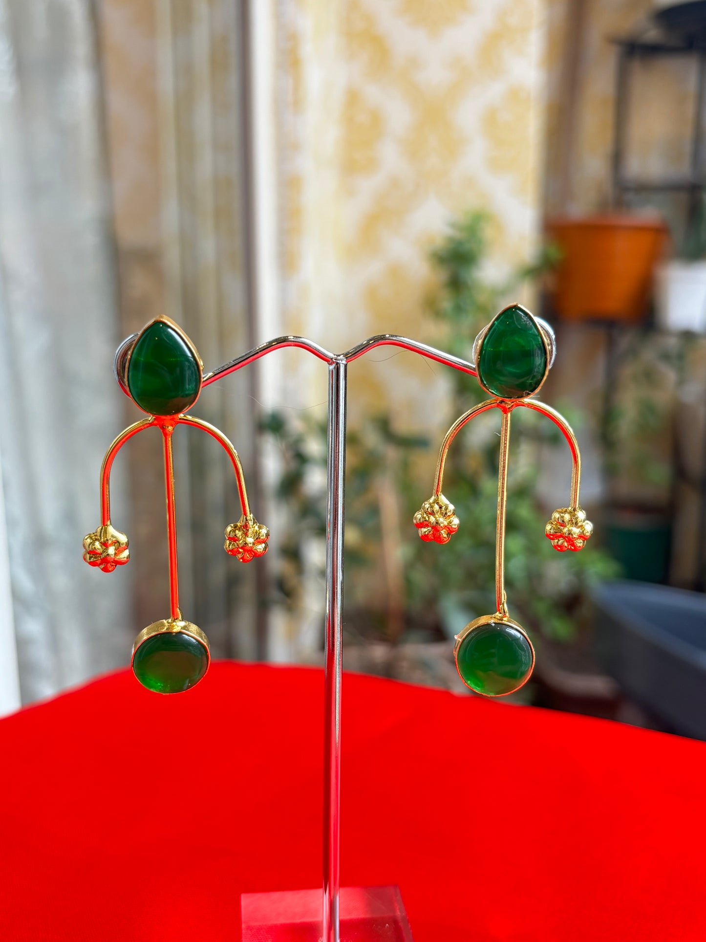 Maya Green Stone Earrings