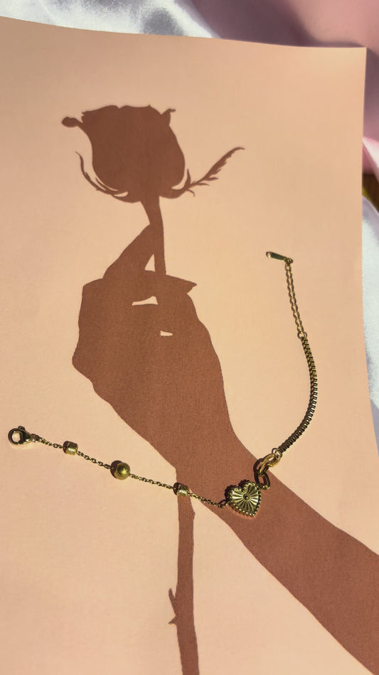 The Maya Heart & Link Multi-Texture Bracelet